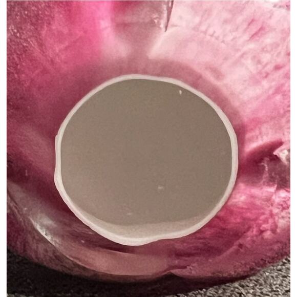 Art Glass Pig Paperweight Hand Blown Pink Magenta Figurine - Picture 3 of 3